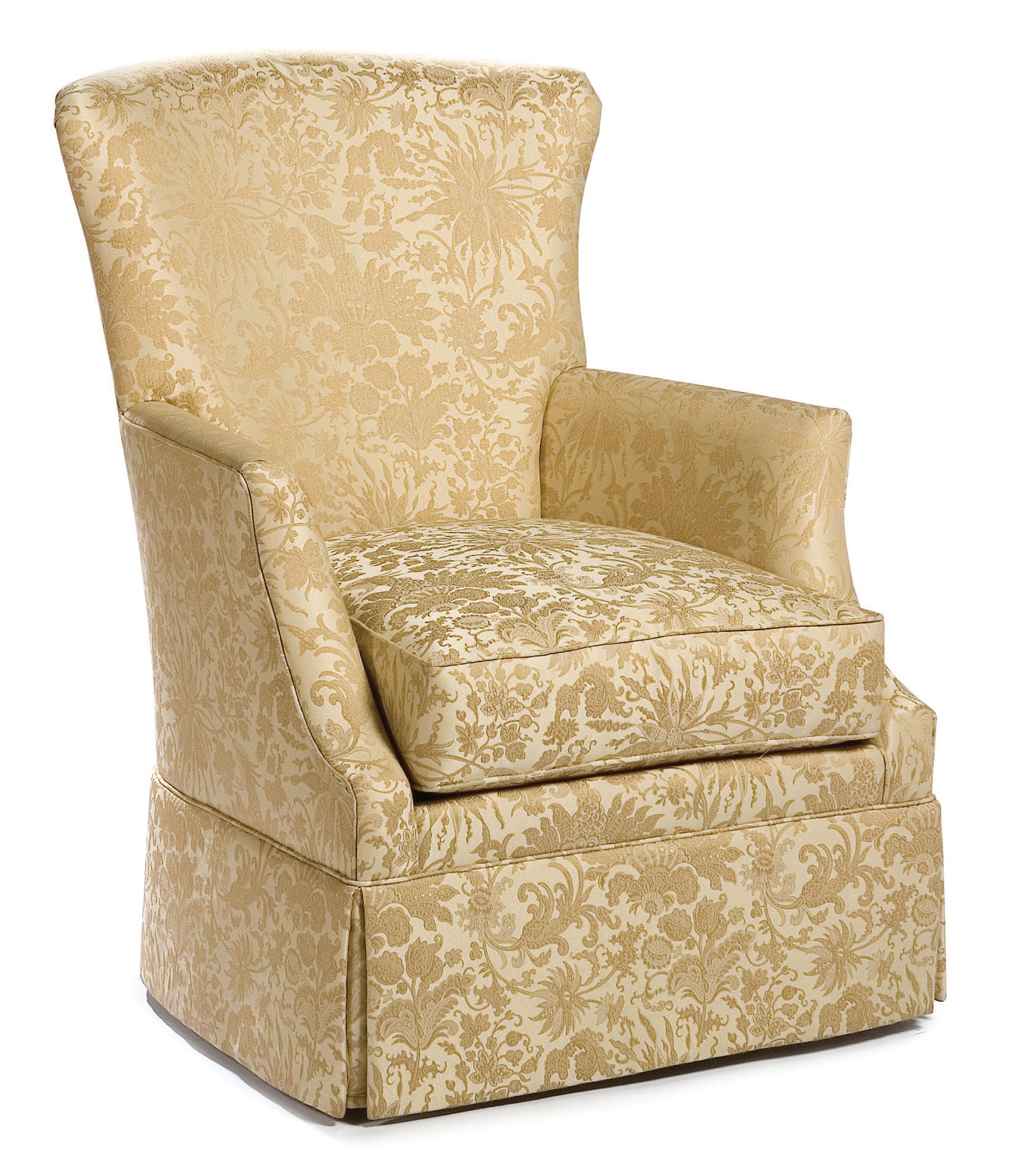 Fairfield Swivel Accent Chairs Swivel Glider with Track Arms and Skirt